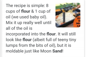 Simple moon sand to make at home.