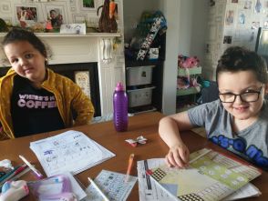 Oisin and Nola hard at work