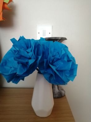 Yasmin's tissue paper flowers for the May Altar