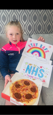 Kealey made a fantastic poster to thank all of the NHS and her own pizza!!