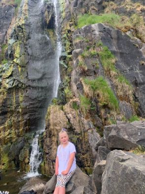 Kealey found time to pop out and enjoy this spectacular waterfall!