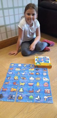 Caoimhe O'Neill from Mrs Quinn P2 Class keeping busy with games