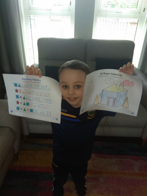 Odhran from Mrs Devlin P1 class has completed some lovely shape work.